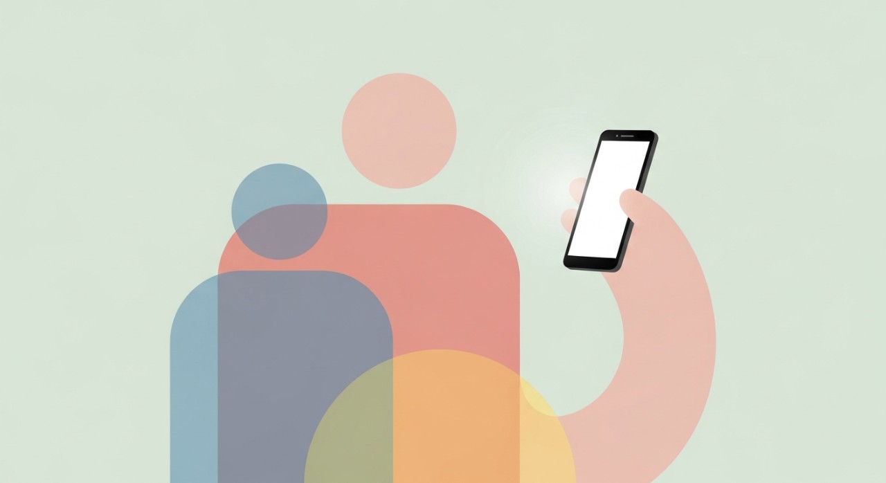 Seseorang sedang memegang telefon pintar dan melihat paparan mesej teks di skrin.