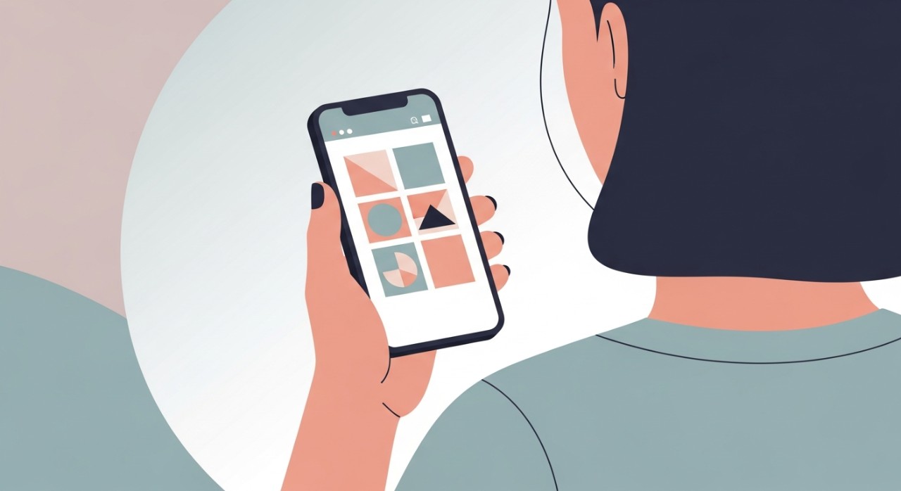 Seorang individu sedang melihat maklumat kelayakan bantuan pada skrin telefon pintar.