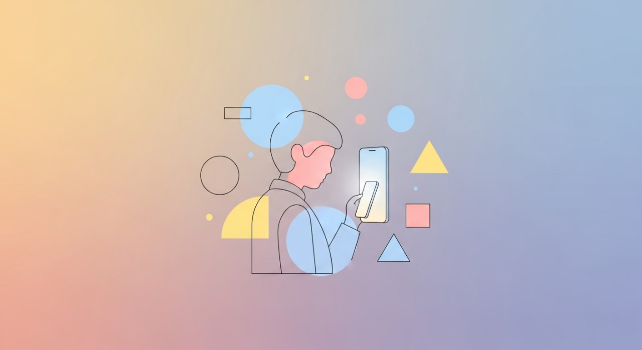 Seorang pemuda sedang menyemak baki pinjaman pendidikan melalui skrin telefon pintar.