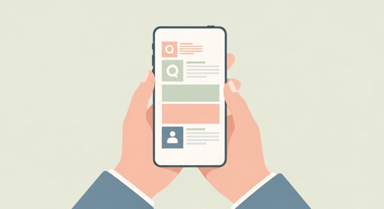 Seseorang sedang menyemak status kelayakan bantuan di skrin telefon pintar.