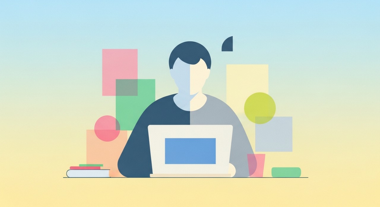 Seorang individu sedang menggunakan komputer riba untuk menyemak status permohonan bantuan kewangan di sebuah laman web.